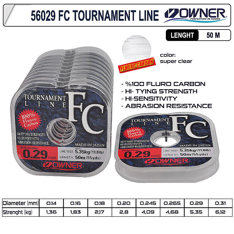 Owner Tournament Fc Fluorocarbon Lider Misina 50m 0.18 mm - 1